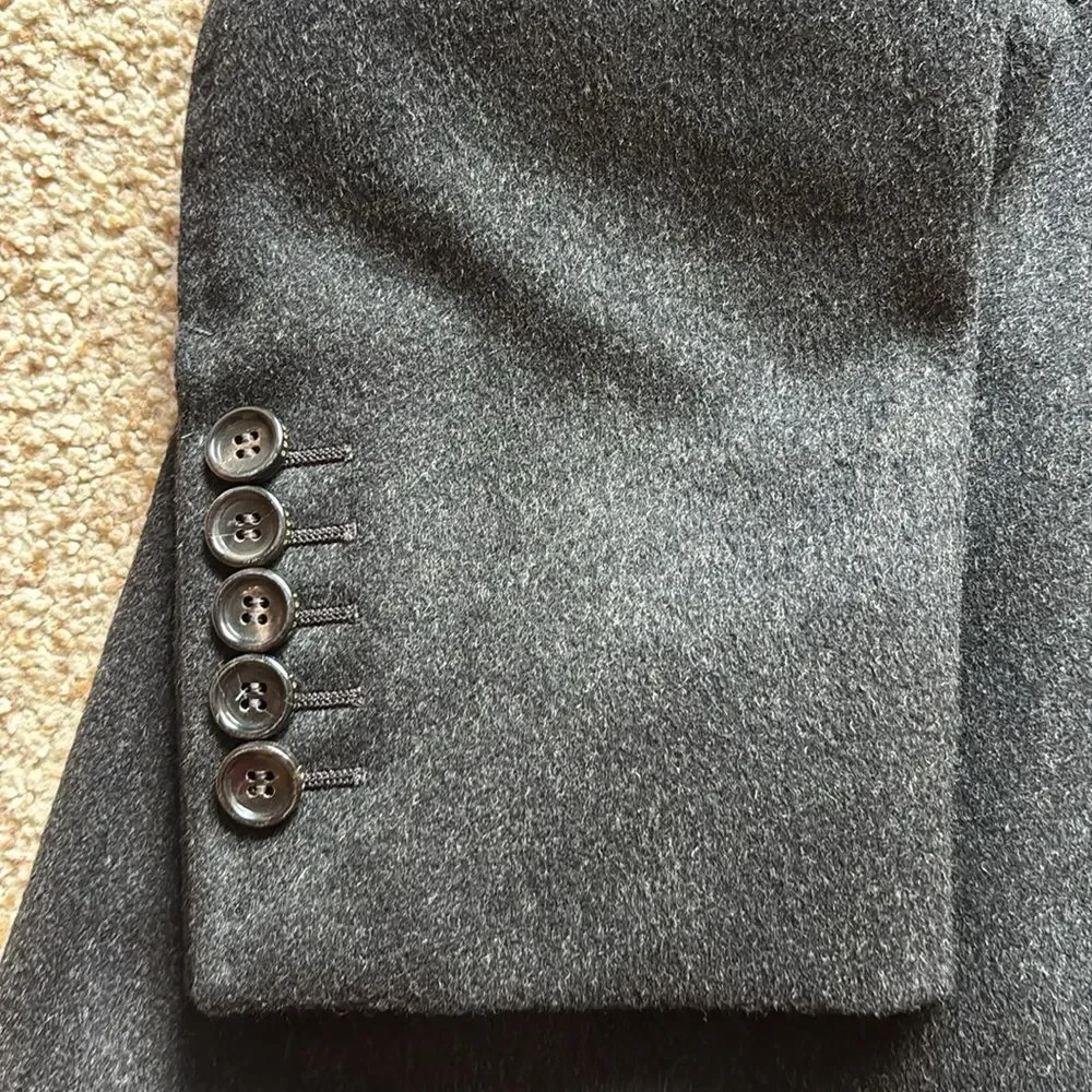 Gucci Made to Measure Tom Ford Era Charcoal Wool Overcoat Zegna Eu 46 US 36-38